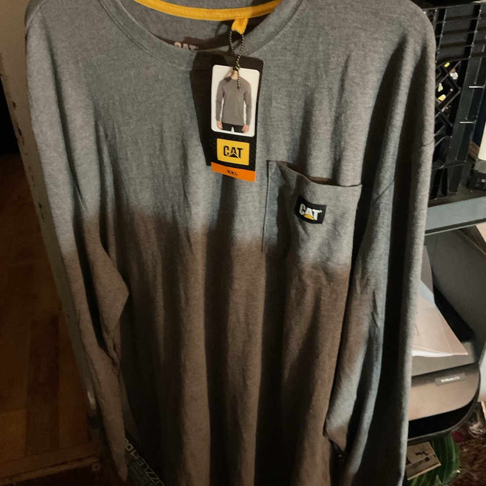 CAT Men’s Gray Long Sleeve Shirt New Size XXL